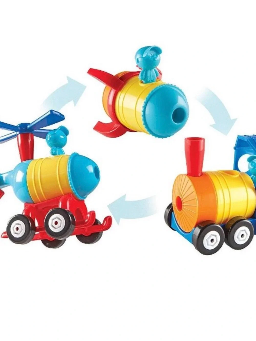 Learning Resources 1-2-3 Build It! Rocket- Train-Helicopter